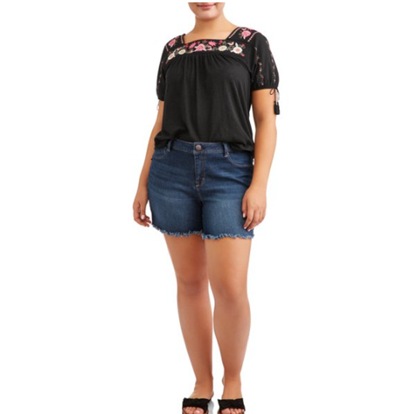 A3 Denim Women's Blue Raw Edge Denim Shorts Size 20W - Picture 3 of 4